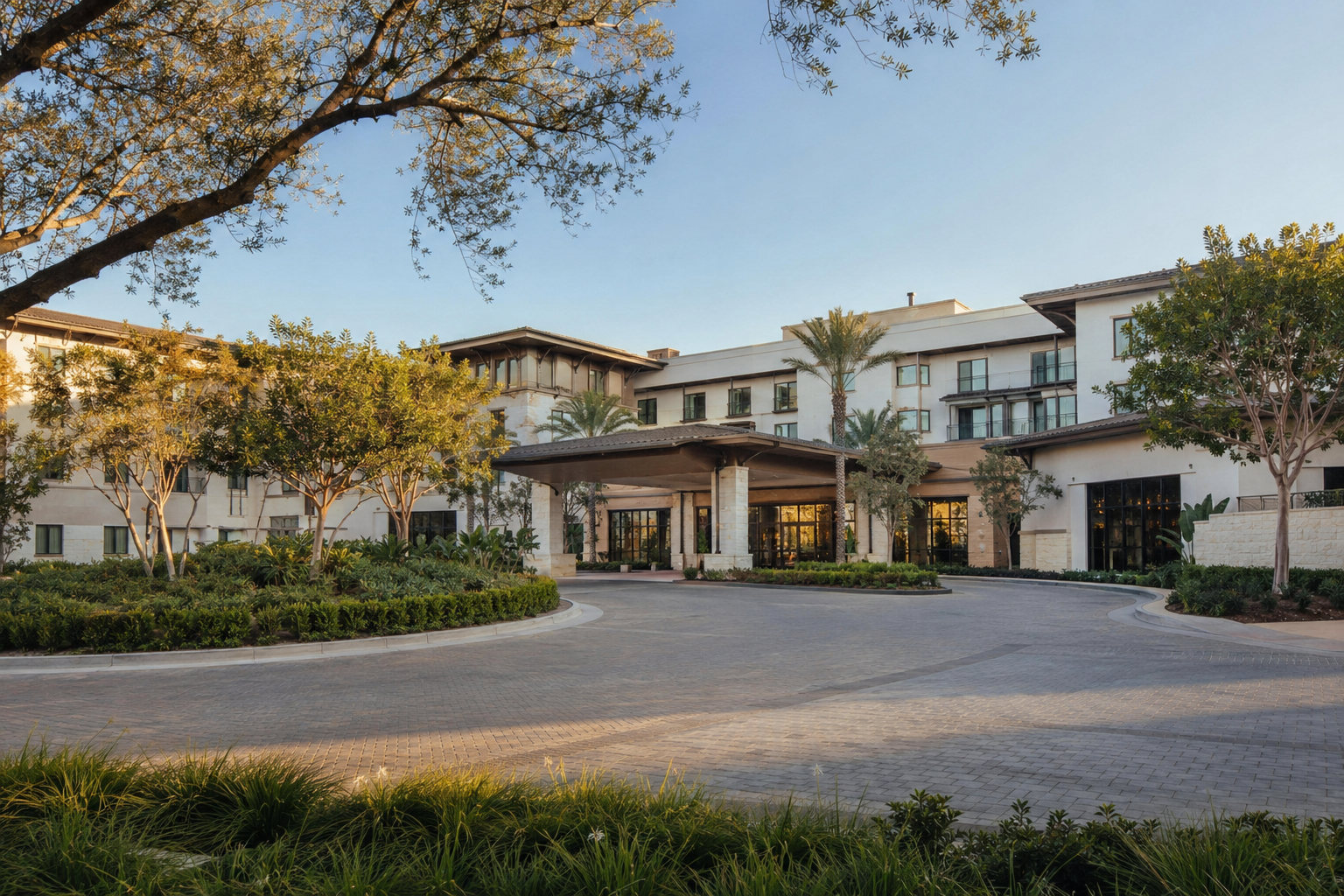 Illustrative Southern California hotel and convention property arrival